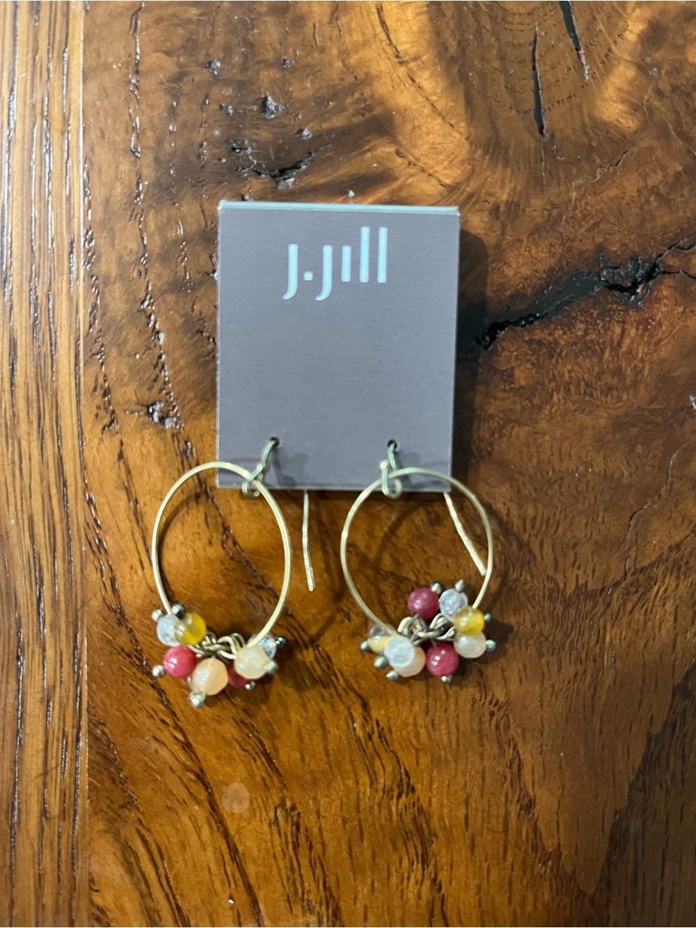 J.Jill Gold Plated Wired Hanging Hoop Earrings
